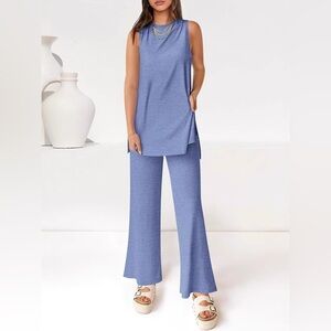 Round Neck Tank and Pants Set